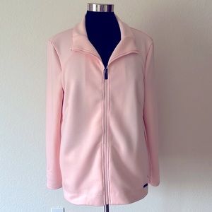 Jockey, pink cotton zip up, flare back jacket with 2 outer/inner pockets